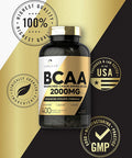 Carlyle BCAA Amino Acids Capsules | 2000mg | 400 BCAA Capsules | Non-GMO Gluten Branch Chain Amino Acids Supplements