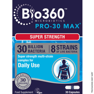 Bio360 Pro-30 MAX (30 Billion Bacteria)|from Natures Aid | 30 Capsules