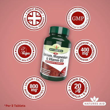 Calcium, Magnesium & D3 90 Tablets. Suitable for Vegans.