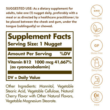 Solgar Vitamin B12 1000 Mcg 100 Nuggets