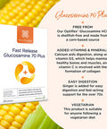 Healthspan Fast Release Glucosamine 70 Plus | 120 Capsules | with Vitamin C & Vitamin D3 | Easy to Digest | Calcium | Ginger | Vegetarian