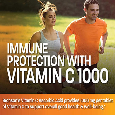 BRONSON Vitamin C Pure Ascorbic Acid - 1,000 mg - 250 Tablets