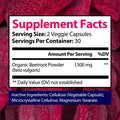 Built Nature Beetroot Supplement Capsules For Nitric Oxide Booster - Rich In Nitrates - Organic Beet Root For Natural Energy & Peformance - 60 Capsules