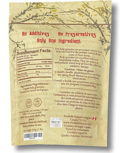 Foothills Naturals Kelp Granules Organic - 1 Pound / 454 g - Canadian
