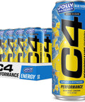 C4 Performance Energy Drink, Cherry Popsicle, Zero Sugar Carbonated Preworkout Energy, 200mg Caffeine with Beta Alanine, 16 Fl Oz (12 Pack)