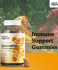 Wild & Organic Quercetin with Bromelain Gummies - Bromelain Quercetin Supplement for Immunity & Respiratory Function - Quercetin and Bromelain Gummy - 60 Pear-Flavored Chews