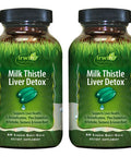 Irwin Naturals Milk Thistle Liver Detox - 60 Liquid Soft-Gels, Pack Of 2 - Supports Liver Health With Dandelion, Artichoke, Turmeric & Green Beet Root - 60 Total Servings