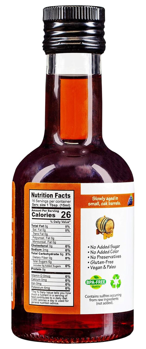 Lambrusco Vinegar of Modena - Premium Sweet & Tangy Red Wine Vinegar with No Added Sugar or Thickeners, Vegan & Paleo (Lambrusco Vinegar of Modena, 8.5 oz)