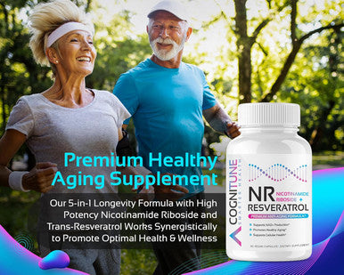Cognitune Healthy Aging Supplement Bundle - Nicotinamide Ribsoside Complex and Resveratrol Gummies - 5-in-1 Anti Aging Formula Plus Resveratrol Gummies