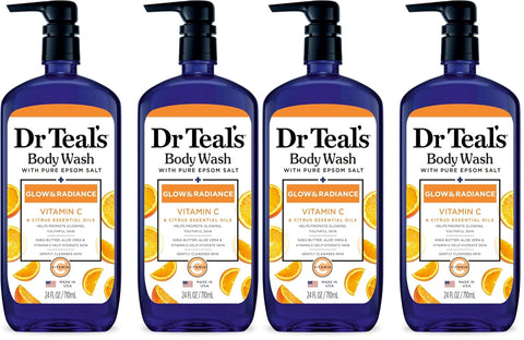 Dr Teal's Body Wash with Pure Epsom Salt, Cannabis Sativa Hemp Seed Oil, 24 fl oz (Pack of 2)