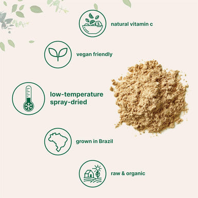 Micro Ingredients 2 Pack of Pure USDA Organic Acerola Cherry Powder Natural and Organic Vitamin C for Immune System 8 Ounce No GMO No Gluten Brazil Origin
