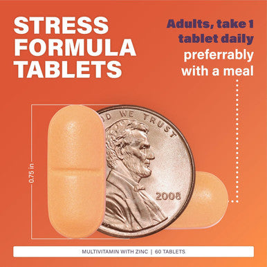 Rugby Multivitamin With Zinc Stress Formula - Dietary Supplement - 60 Tablets