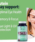 Yuve Lutein Zeaxanthin Supplement, Lutein 20Mg, Vitamin Eye Health, For Dry Eyes, Fatigue, Lutemax2020, Eye Supplements - 30 Vegan Caps
