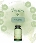 B Complex VegaveroÃƒâ€šÃ‚Â® | All 8 B Vitamins, Choline & Inositol | NO Artificial Additives | 180 Vegan Tablets