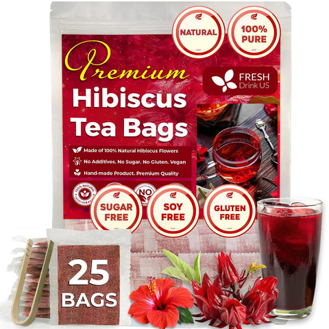 FreshDrinkUS, Premium 75 Mulberry Leaf Tea Bags, 100% Natural & Pure from Mulberry Leaves. Loose Leaf Herbal Tea. Made with Natural Material Tea Bags. No Sugar, No Caffeine, No Gluten, Vegan.