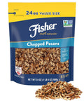 Fisher Chef's Naturals Pecan Halves 24 oz Resealable Bag, Unsalted Raw Nuts for Cooking, Baking & Snacking, Healthy Snacks for Adults, Vegan Protein, Keto Snack, Gluten Free Raw Pecans Halves