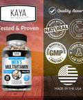 Kaya Naturals Multivitamin for Men Mens Prostate Multivitamin Multi Mineral Daily Supplement Pills for Men Supports Healthy Prostate Vitaminas para Hombres 60 Veggie Capsules