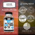 Kaya Naturals Multivitamin for Men Mens Prostate Multivitamin Multi Mineral Daily Supplement Pills for Men Supports Healthy Prostate Vitaminas para Hombres 60 Veggie Capsules