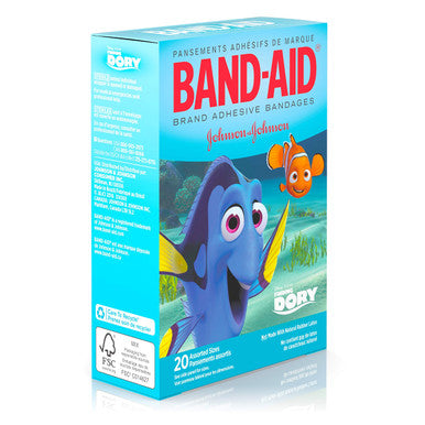 Band-Aid Brand Adhesive Bandages, Disney/Pixar Finding Dory Characters, Assorted Sizes, 20 Ct