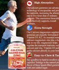 Edmmyliy Calcium Magnesium Zinc Supplement Gummies With Vitamin D3 K2 & B Complex For Women Men 1000Mg Calcium Citrate With Magnesium Gummies For Bone Muscles & Immune Support Sugar Free Vegan