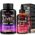 NUTRAHARMONY Organic Vitamin B12 Drops & Liver Support Detox Blend Capsules