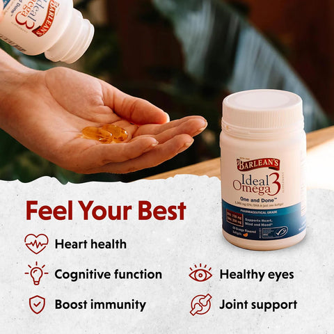 Barlean'S Ideal Omega 3 Fish Oil Supplement 1000 Mg Softgels Pharmaceutical Grade Epa & Dha For Brain Joint & Heart Health Orange Flavor 60 Ct