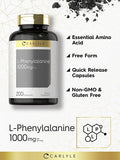Carlyle L Phenylalanine 1000Mg | 200 Capsules | Non-Gmo And Gluten Free Formula | Free Form L-Phenylalanine Supplement
