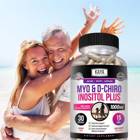 Kaya Naturals Myo and DChiro Inositol Plus Support for Women Vitamin B860 Capsules