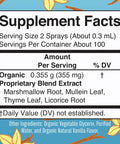 Maryruth Organics USDA Organic Throat Spray with Mullein Leaf by | Marshmallow Root & Licorice Root & Thyme Leaf | Vanilla | 4 Herbal Blend | Non-GMO | Vegan | Gluten | 1 Fl Oz | Up to 100 Servings