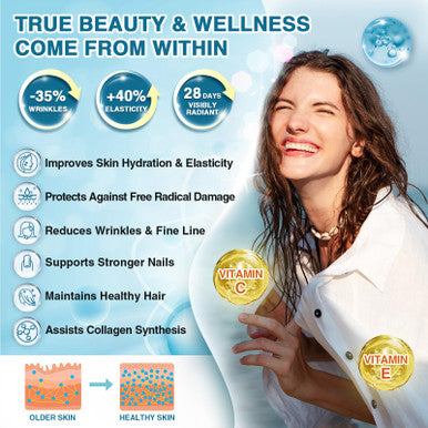 Nature Target Marine Collagen Peptides Powder 35 Servings - Type I, Iii Hydrolyzed Collagen Peptides With Probiotics, Vitamin C