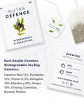 Nutra Tea NUTRADEFENCE - Cold and Flu Tea | Immunity Tea - Supports & Boosts The Immune System Includes Elderberry Eucalyptus and Licorice Root - 20 Enveloped Tea Bags Herbal Tea