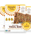 Simple Mills Nut and Seed Trail Bars, 15 Count, Dark Chocolate Sea Salt Snack Bars with Pumpkin Seeds, Almonds, Pecans, and Buckwheat, Good Source of Fiber and Excellent Source of Magnesium, 1.59 oz