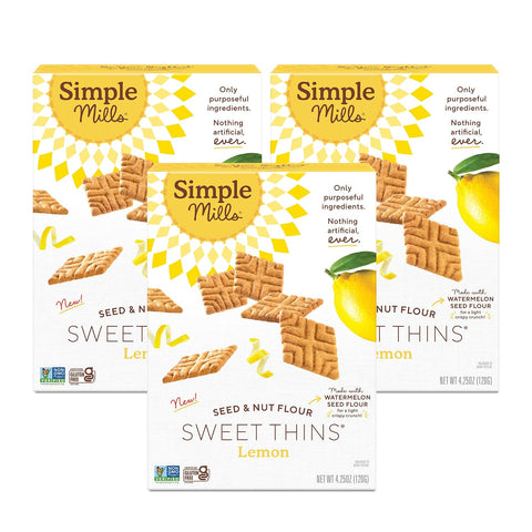 Simple Mills Honey Cinnamon Seed & Nut Flour Sweet Thins, Paleo Friendly & Delicious Sweet Thin Cookies, Good for Snacks, Nutrient Dense, 4.25oz, Pack of 1