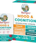Mood and Cognition Dissolving Strips By MaryruthS Vitamin B12 Vitamin B6 Saffron Folate B Vitamins Sugar Strawberry Flavor Vegan Gluten Dairy 30 Count