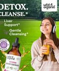 Wild & Organic Liver Cleanse Detox Tincture - Milk Thistle Dandelion Root Herbal Complex - Liquid Liver Support Supplement - Vegan Sugar & Alcohol-Free Milk Thistle Drops - 4 fl oz