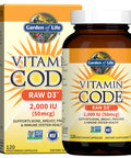 Garden of Life Vitamin Code, Raw D3, 2, 000 IU, 60 Veggie Capsules, 1 Units