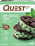Quest Nutrition Mint Chocolate Chunk Protein Bars, High Protein, Low Carb, Gluten Free, Keto Friendly, 4 Count