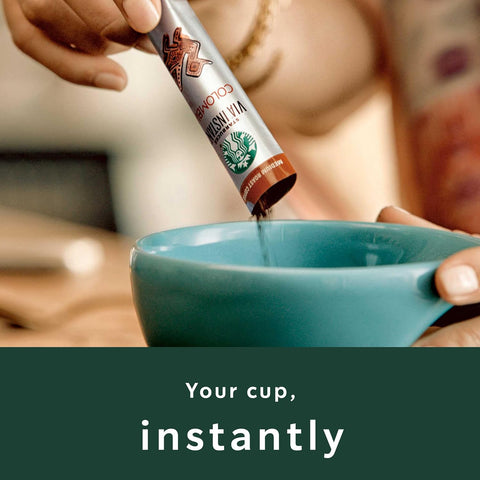 Starbucks VIA Instant Coffee Packets, Single Serve, Dark Roast Coffee, Decaf Italian Roast, 50 Packets