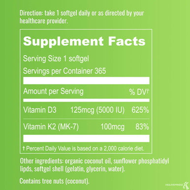 Upnourish Liposomal D3 & K2 Mk-7, Advanced Absorption For Optimal Bone And Immune Health, Supplies 5000 Iu 125 Mcg Vitamin D3 And 100 Mcg Vitamin K2 With Organic Coconut Oil, 365 Mini Softgels