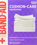 Band-Aid Brand Cushion Care Non-Stick Gauze Pads Individually-Wrapped, Medium 3 In X 3 Inch, 10 Count (Pack Of 24)