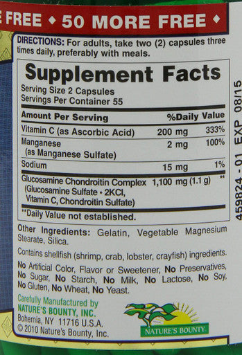 Nature's Bounty Glucosamine Chondroitin Complex 110 Count (Pack Of 2)