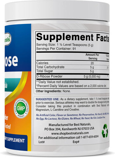 Best Naturals D-Ribose Powder 1 Pound