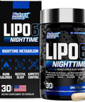 Nutrex Lipo 6 Nighttime Fat Burner Melatonin Sleep Aid & Weight Loss Diet Pills For Men And Women Night Time Metabolism Booster Appetite Suppressant 30 Servings (1)