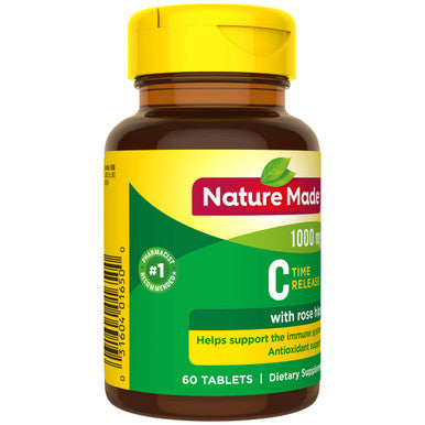 Nature Made Vitamin C 1000 Mg Time Release Tablets With Rose Hips 60 Count To Help Support The Immune System