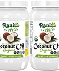 Rani Organic Extra Virgin Coconut Oil, Unrefined 15 fl oz (444ml) Cold Pressed, NON-GMO | Gluten Free | Kosher | Vegan | 100% Natural | Packed in USA | USDA Certified Organic