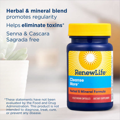 ReLife Adult Cleanse More Detox helps relieve occasional bloating and restore regularity Herbal Mineral FormulaOvernight ConstipationA ReliefGluten Dairy Soy 100 Vegetarian Capsules