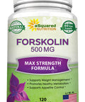 Forskolin 500mg Max Strength - 120 Capsules, Forskolin Supplement for Pure Weight Loss Fuel, Coleus Forskohlii Root - Forskolin Diet Pills, Belly Buster Pure Fat Burner 2X Slim Trim Lose