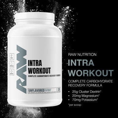 RAW Intra Workout Supplement Powder, Unflavored 30 Servings
