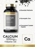Calcium | 1200mg | with Vitamin D3 | 300 Tablets | Vegetarian, Non-GMO, and Gluten Free | by Carlyle