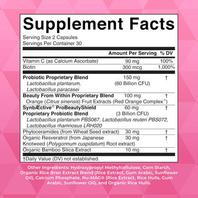Maryruth Organics Probiotic Collagen 1 Month Supply Collagen Pills Collagen & Probiotic Capsule for Hair Skin & Nails Biotin for Adults Vegan Non-GMO Gluten 60 Count